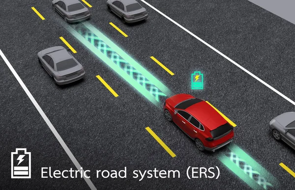 Concept Electric Road Electric Road System Ers Road Which Supplies — Stock Photo, Image