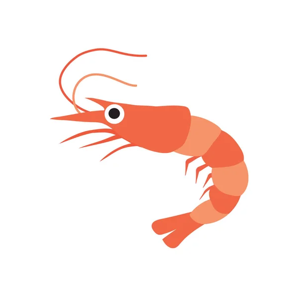 Shrimp Simple Design Icon Vector Illustration — 스톡 벡터