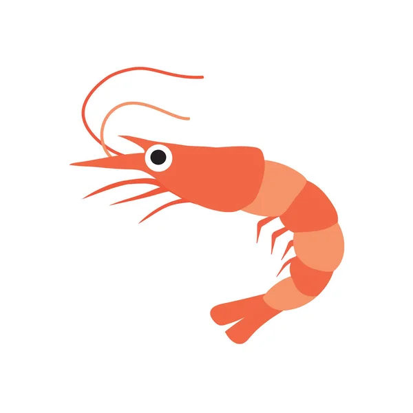 Camarones Diseño Simple Icono Vector Ilustración — Archivo Imágenes Vectoriales