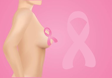 Ekim 'de Göğüs Kanseri Farkındalığı Poster Tasarımı, Pembe Kurdele