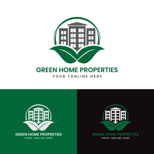 Yeşil Ev Özellikleri Logosu - Logo Şablonu.