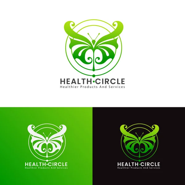 Logotipo Círculo Saúde Modelo Logotipo —  Vetores de Stock