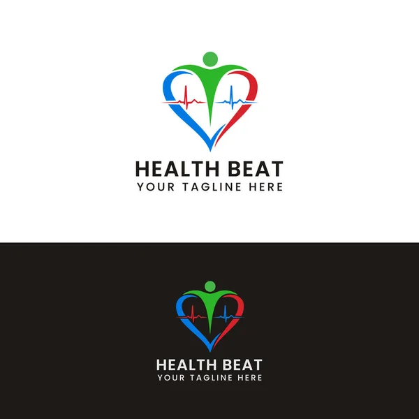 Health Beat Logo Logo Template — Stock Vector