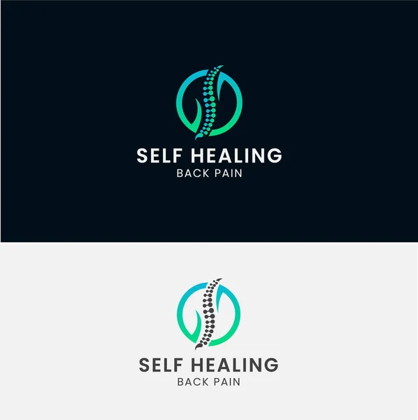Self Healing Back Pain Logo — Stock Vector