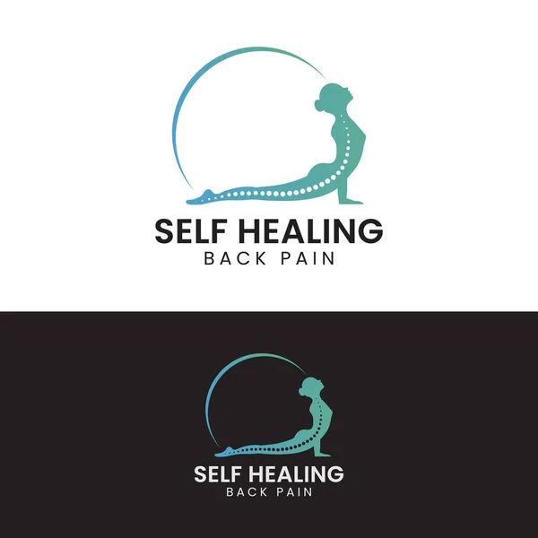 Self Healing Back Pain Logo Template — Stock Vector