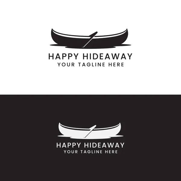 Happy Hideaway Logo Modelo Logotipo —  Vetores de Stock