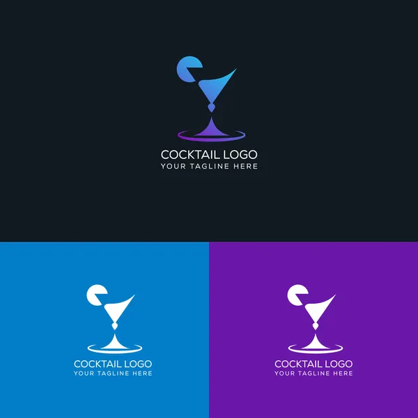 Kokteyl logo-kokteyl konsept vektör logosu tasarımı