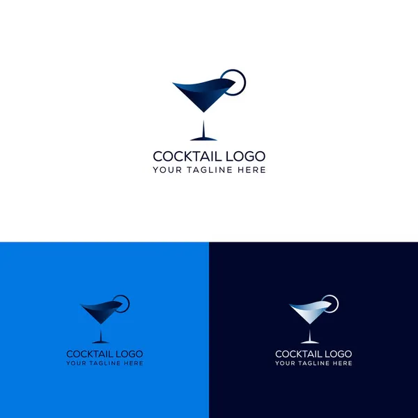 Cocktail Logo Cocktail Conceito Vetor Logotipo Design — Vetor de Stock