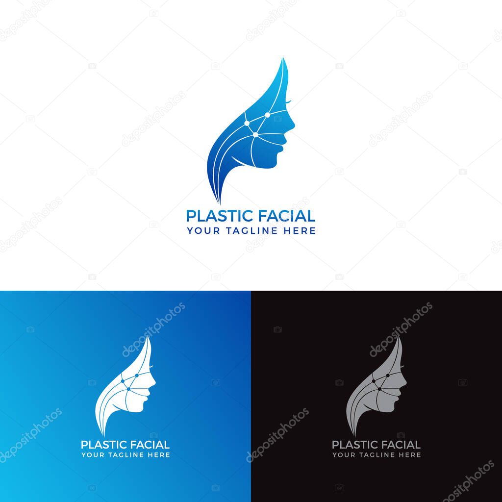Plastic Facial-Facial plastic surgery icon. Isolated aesthetic and facial plastic surgery icon line style. Premium quality symbol drawing concept for your logo web mobile app UI design.