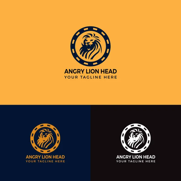 Kızgın Aslan Kafalı Aslan Kükreyen Logo Vektörü