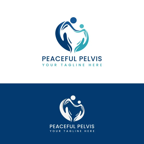Logotipo Peaceful Pelvis Modelo Logotipo —  Vetores de Stock