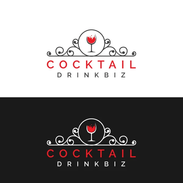 Kokteyl İçki Dünyası Logosu Logo Şablonu.