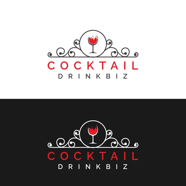 Cocktail Drinkbiz Logo Logo Template — Stock vektor
