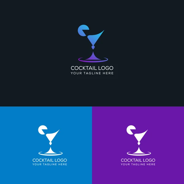 Cocktail Logo Cocktail Koncept Vektor Logotyp Design — Stock vektor