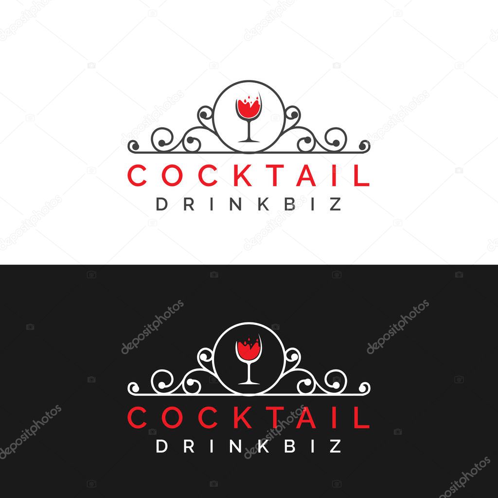 Cocktail Drinkbiz Logo -Logo Template.