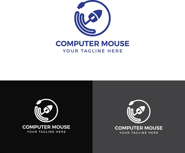 Mysz Komputerowa Logo Komputer Myszy Ikona Płaska Konstrukcja Najlepszy Wektor — Wektor stockowy