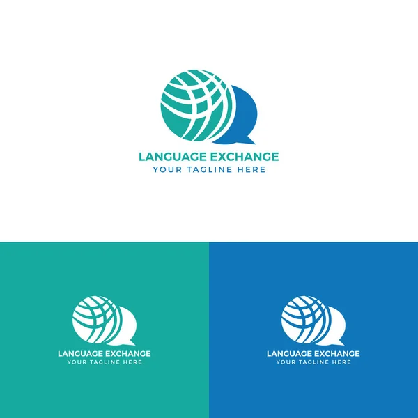 Consultoría Logo Corporación Consultoría Logotipo Agencia Comunicación Hable Burbuja Del — Vector de stock