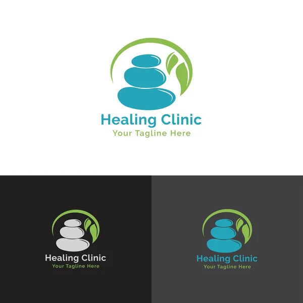 Healing Clinic Logo Design Logo Template — Stock Vector
