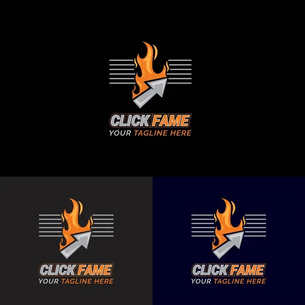 Click Fame Logo Design Logo Template — Stock Vector