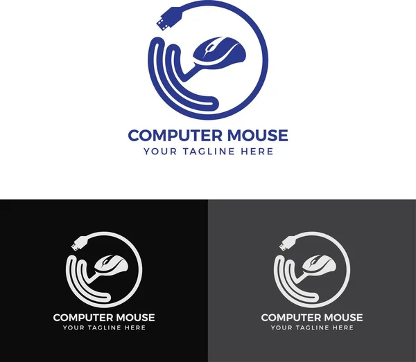 Computermuis Logo Computer Muis Icoon Plat Ontwerp Beste Vector Computer — Stockvector