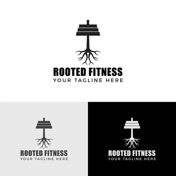 Rooted Fitness Logo Design Logo Template — Stock Vector