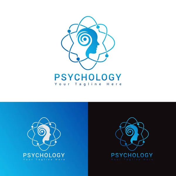 Psykologi Logotyp Design Logotyp Mall — Stock vektor