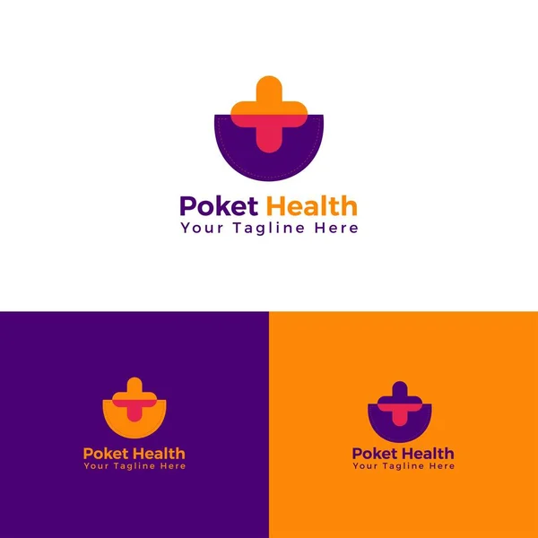 Pocket Health Logo Design Logo Template — Stock Vector