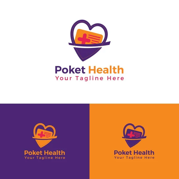 Pocket Health Logo Design Logo Template — Stock Vector