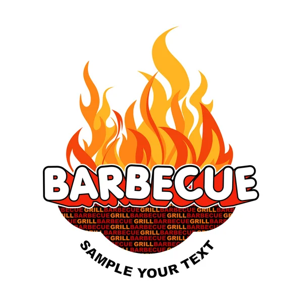 Autocollant barbecue et barbecue — Image vectorielle