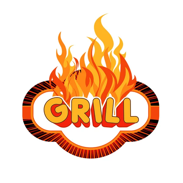 Stiker Grill. - Stok Vektor