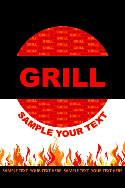 Diseño de etiqueta de parrilla . — Vector de stock