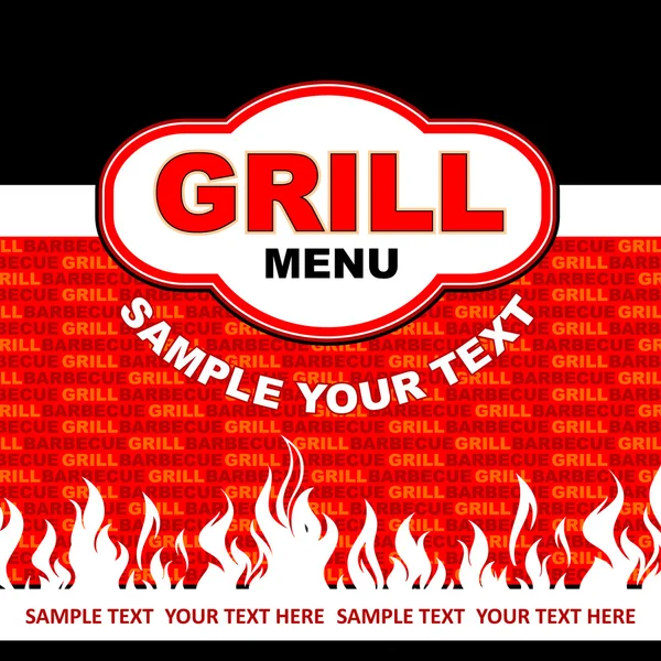Wygląd menu grill. — Wektor stockowy