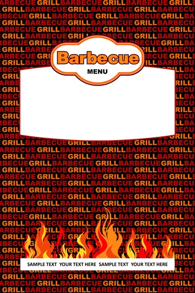 Progettazione menu barbecue . — Vettoriale Stock