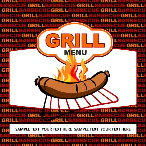 Grill label design. — Stock Vector