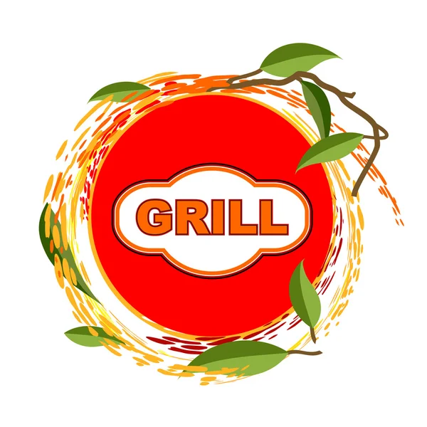 Label grill . - Stok Vektor