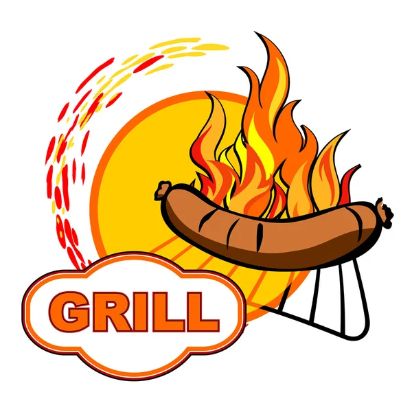 Grill label — Stock Vector