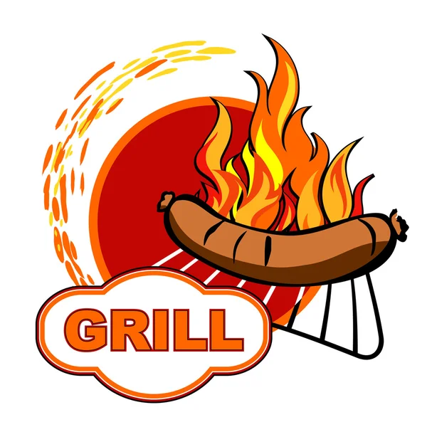 Grill label. — Stock Vector