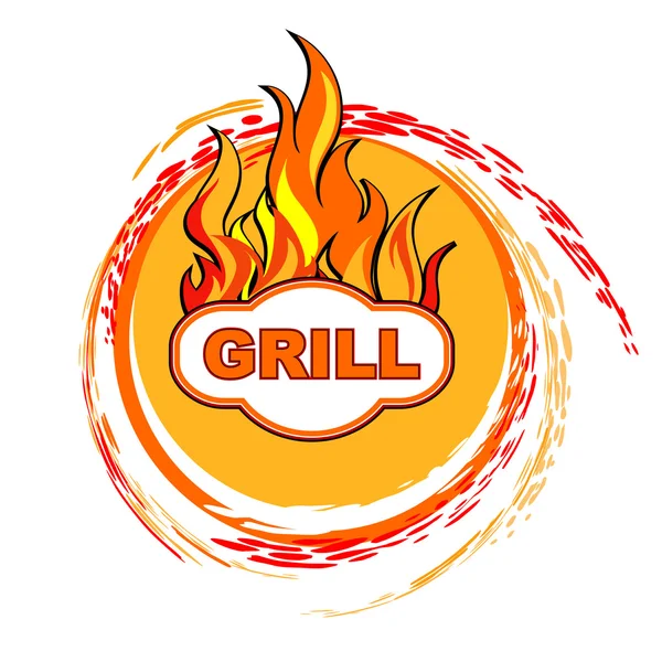 Étiquette grill — Image vectorielle