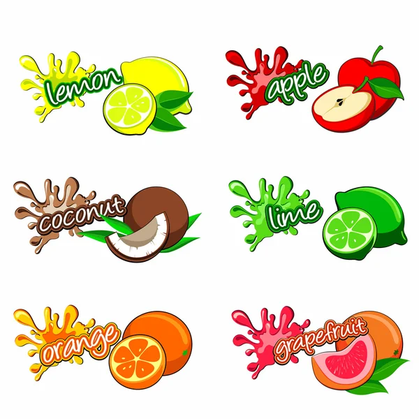 Etichette frutta — Vettoriale Stock