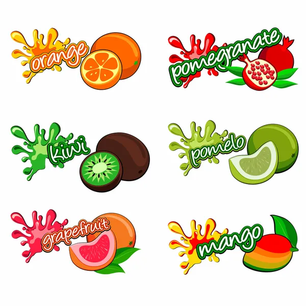 Etiquetas de frutas — Vector de stock