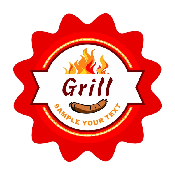 Grill etikettdesign. — Stock vektor