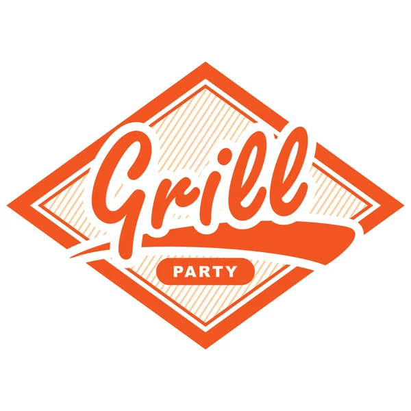 Grill label design. — Stock Vector