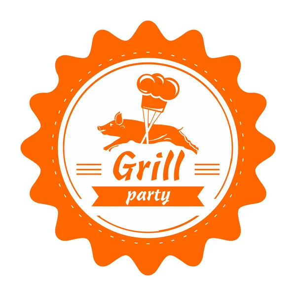 Grill label design. — Stock Vector
