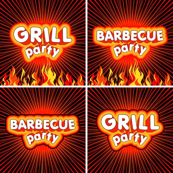 Set etichetta barbecue — Vettoriale Stock