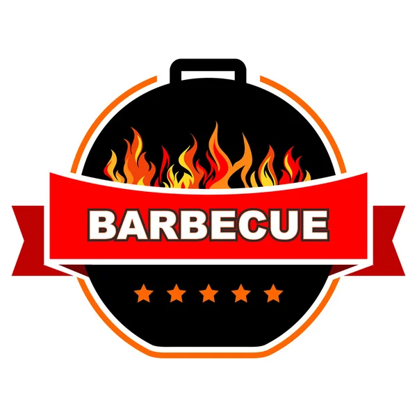 Barbecue label design. — Stock Vector