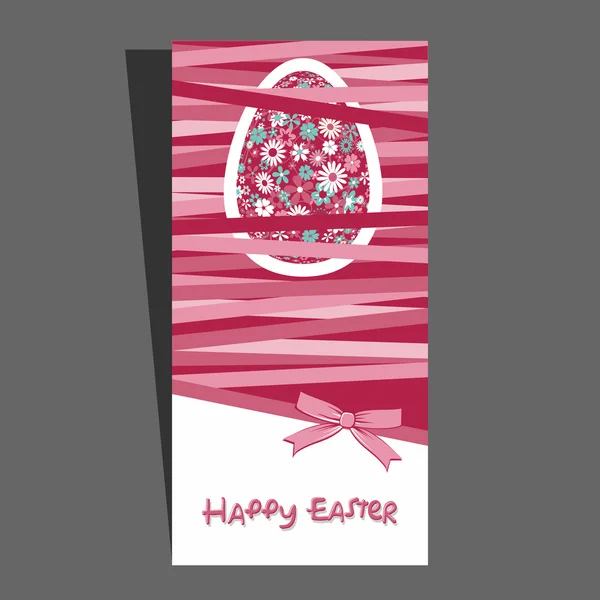 Carte de Pâques avec motif de fleurs — Image vectorielle