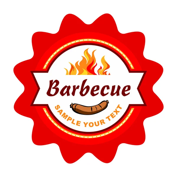 Barbecue label design. — Stock Vector