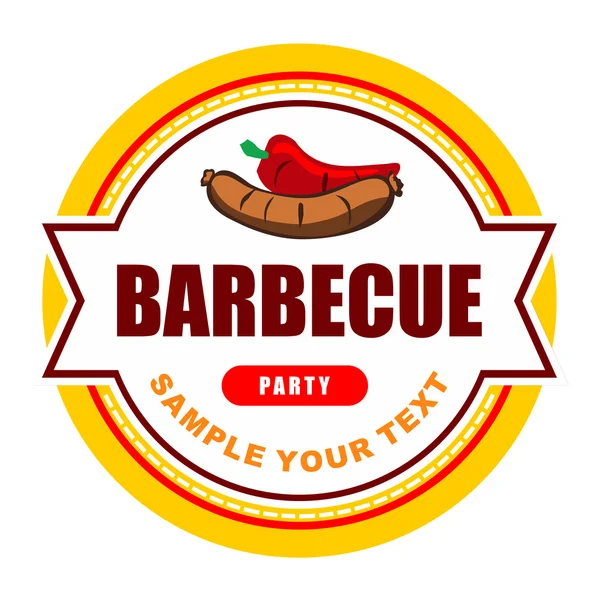 Barbecue label design. — Stock Vector