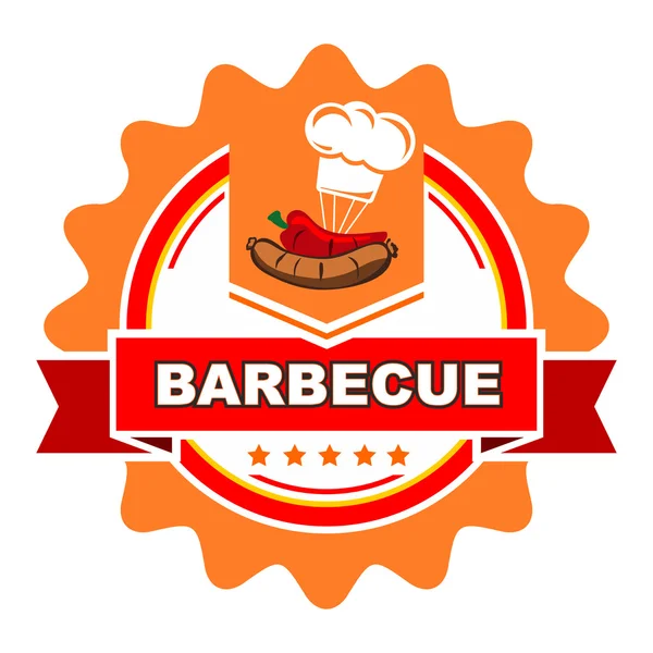 Diseño de etiqueta de barbacoa . — Vector de stock