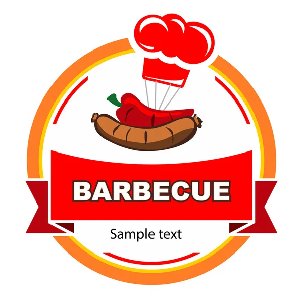 Diseño de etiqueta de barbacoa . — Vector de stock